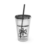 Spartan Brews Cold Drink Tumbler with Straw, 16oz