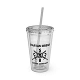 Spartan Brews Cold Drink Tumbler with Straw, 16oz