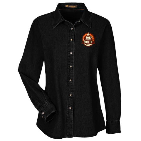 coffeeshop Harriton Womens Long Sleeve Denim Shirt