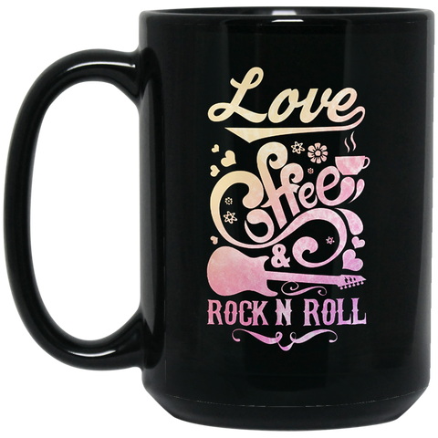 I love Coffee 15 oz. Black Mug