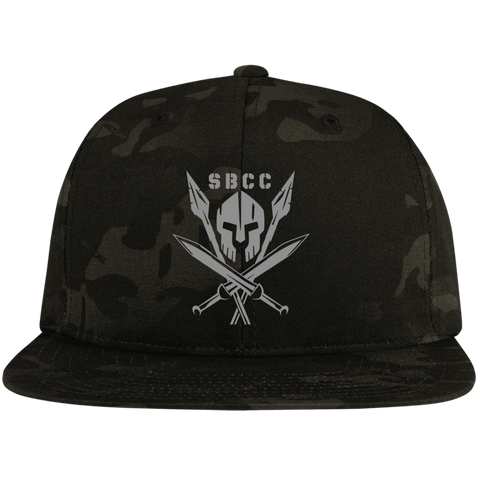 Spartan Black Camo Flat Bill Hat